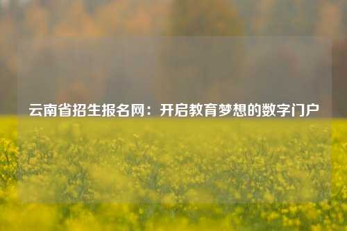 云南省招生报名网：开启教育梦想的数字门户