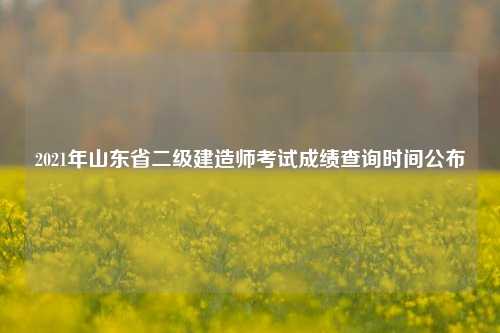 2021年山东省二级建造师考试成绩查询时间公布