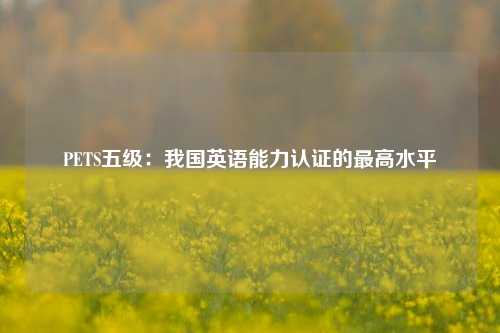 PETS五级：我国英语能力认证的最高水平